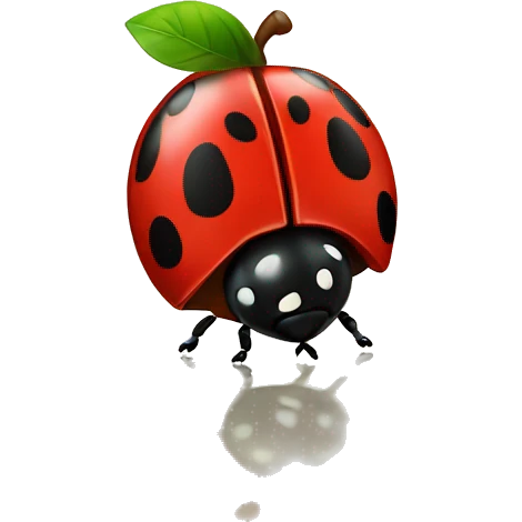 ladybug walking on an apple emoji