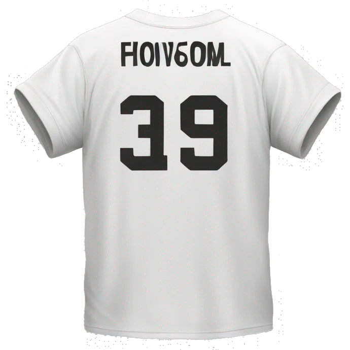 loose white-football-tshirt back view emoji
