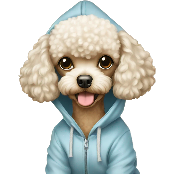 Toy poodle with hoodie emoji