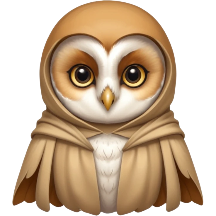 barn owl in beige cloak emoji