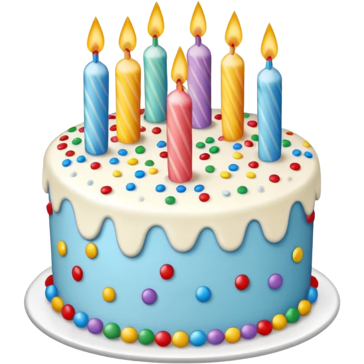 Birthday cake with funfetti emoji