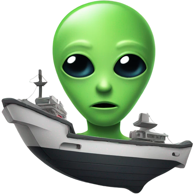 Ailen on a ship emoji