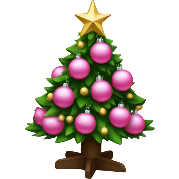 Christmas tree with pink ornaments  emoji