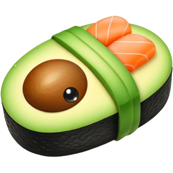 Cute avocado sushi emoji