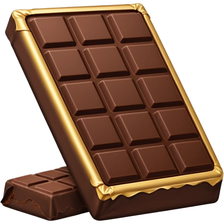 Draw a chocolate bar using an isometric camera with a High-Angle Shot. emoji