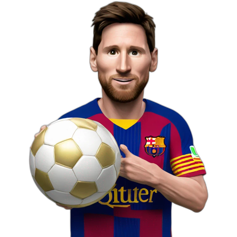 Messi with balon dor emoji