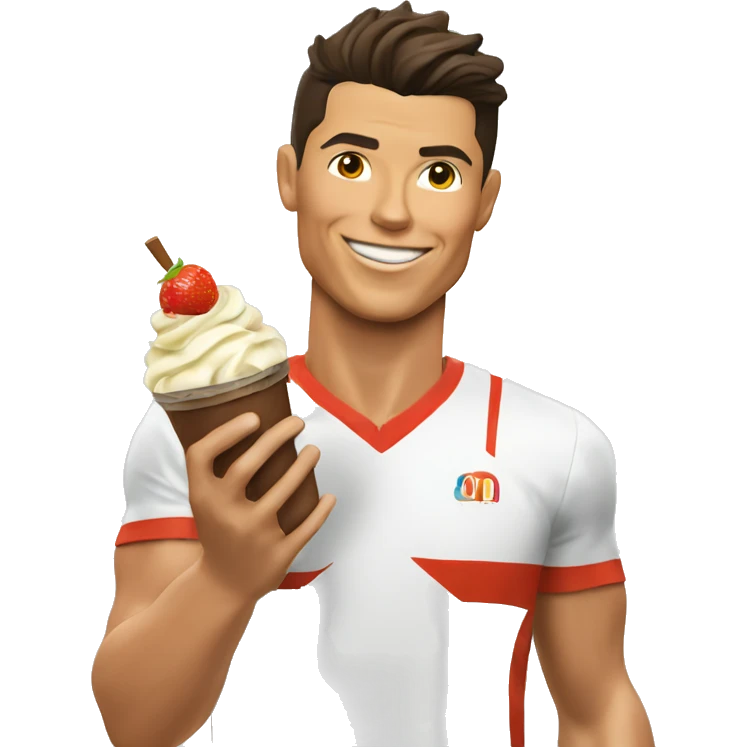 Cristiano Ronaldo con il gelato emoji