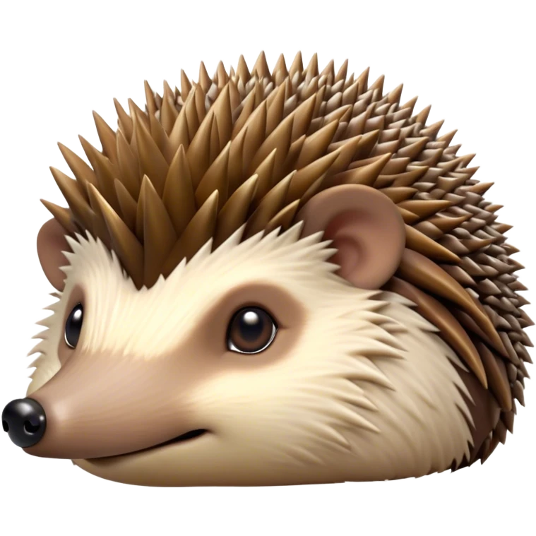 Cinematic Noble Hedgehog Portrait Emoji, Poised and regal, with a compact, spiky build and a rich, earthy Fur of brown spines and a soft underbelly, deep-set soulful beady eyes, Simplified yet sharp and sophisticated features, highly detailed, glowing with a warm, dignified glow, high shine, intelligent and endearing, stylized with an air of woodland charm, focused and attentive, soft glowing outline, capturing the essence of a watchful and confident little hedgehog, so majestic it feels as though it could scurry out of the screen with effortless authority! emoji