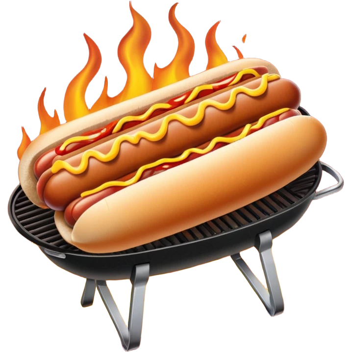 bbq hot dog on grill emoji