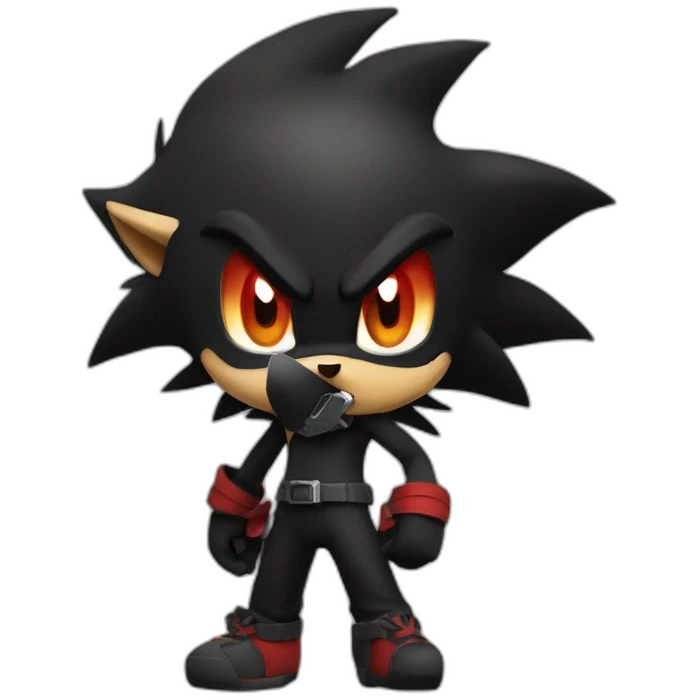 shadow the hedgehog playing a videogame emoji