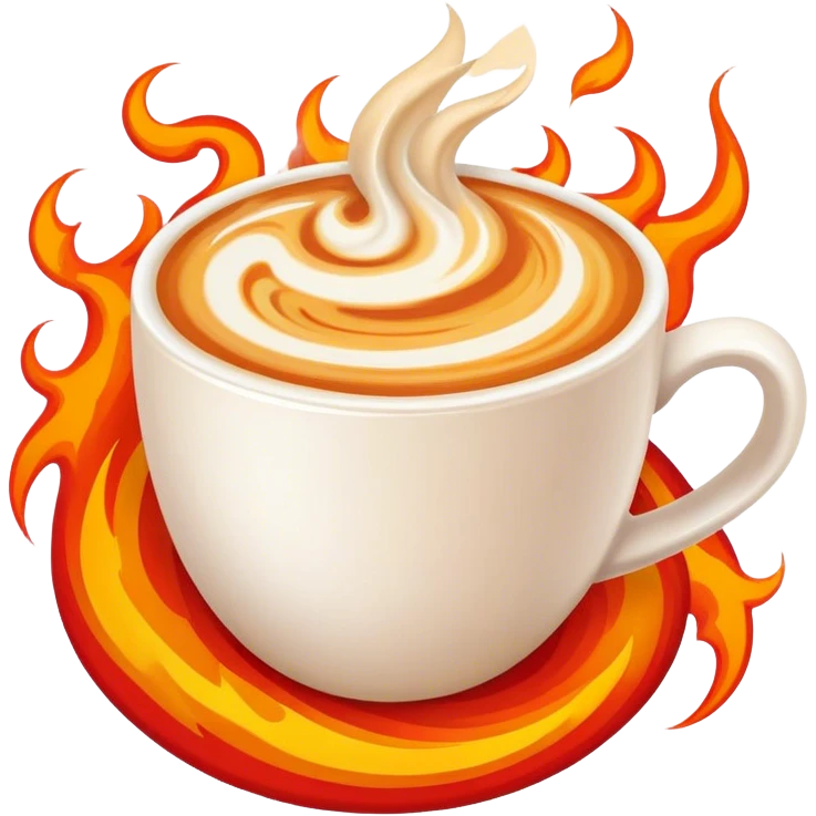 Fire latte emoji