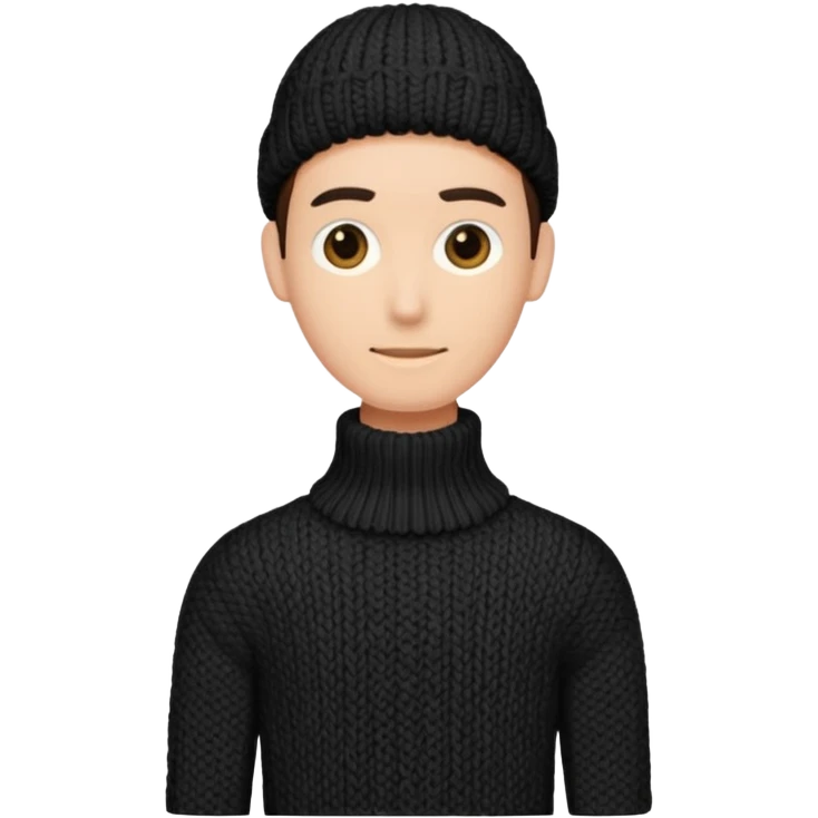 long-necked black knitwear emoji