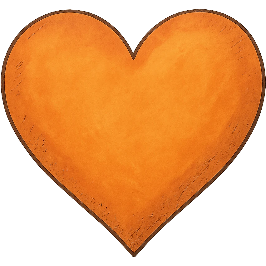 ghibli style orange heart emoji