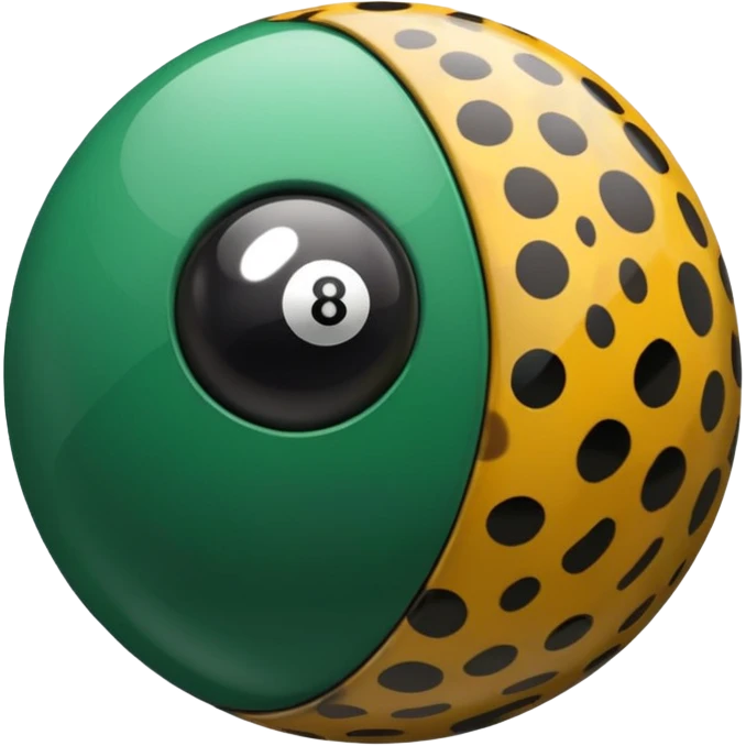 green and cheetah print eightball emoji