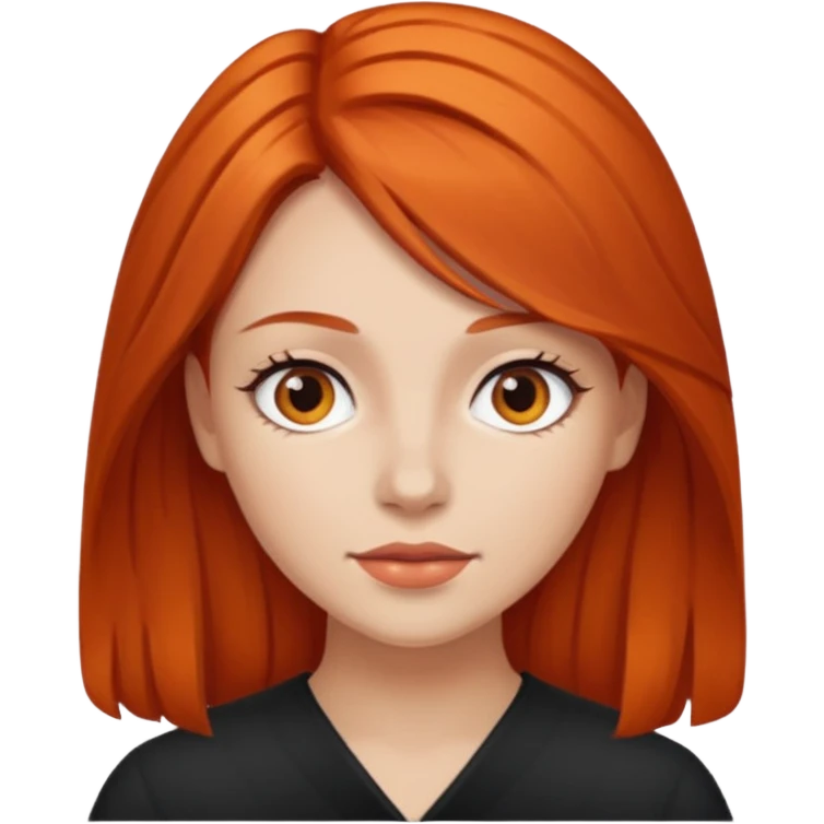 hazme la mima mujer del pelo naranja pero el color del pelo mas oscuro emoji