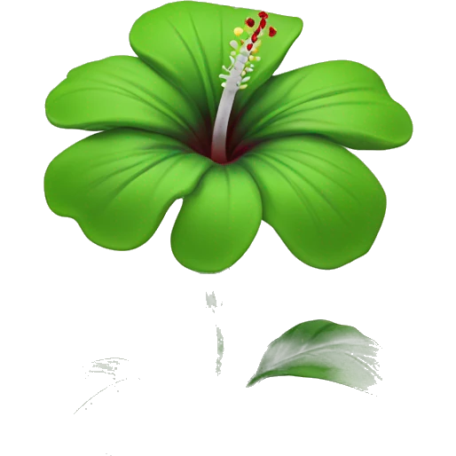 Green hibiscus flower emoji