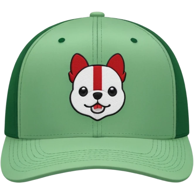 White Boston Baseball logo on a light green hat emoji