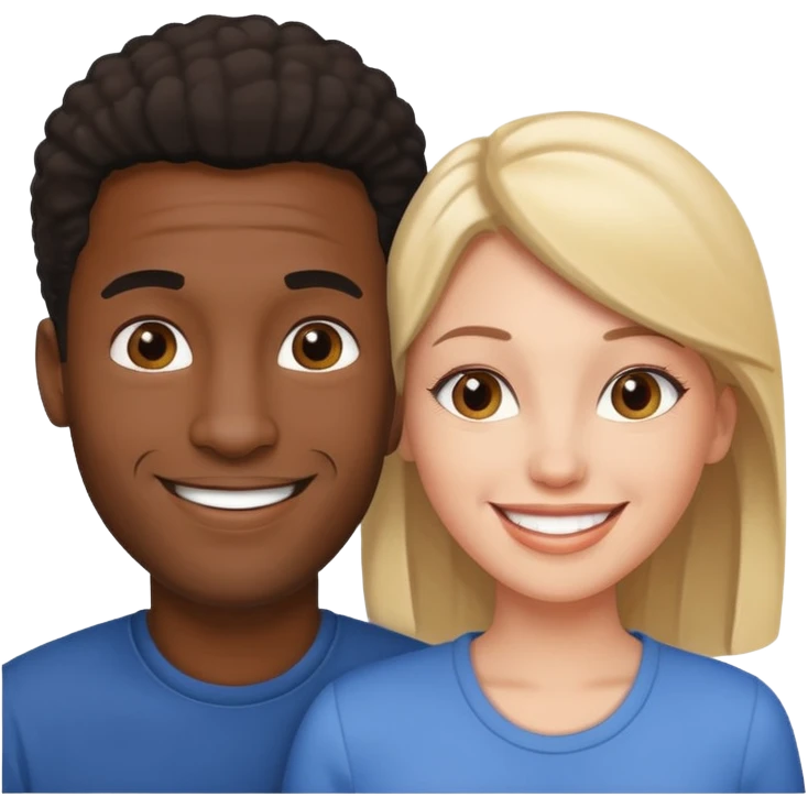 Pareja mixta, hombre negro y mujer blanca emoji