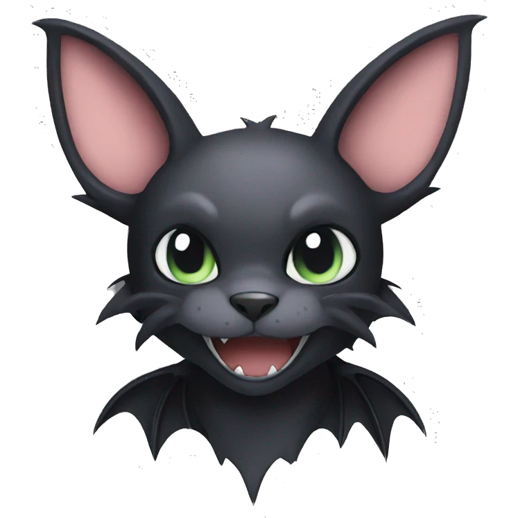 Black edgy bat-cat-Fakemon emoji