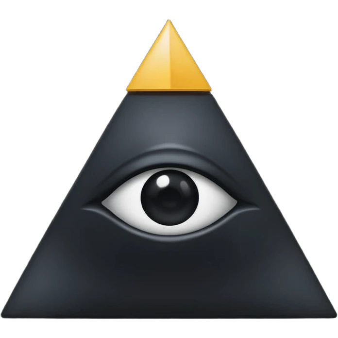 pyramide noir avec un oeil au centre et des taches noir sur toutes les extrémités comme un brouillard noir emoji