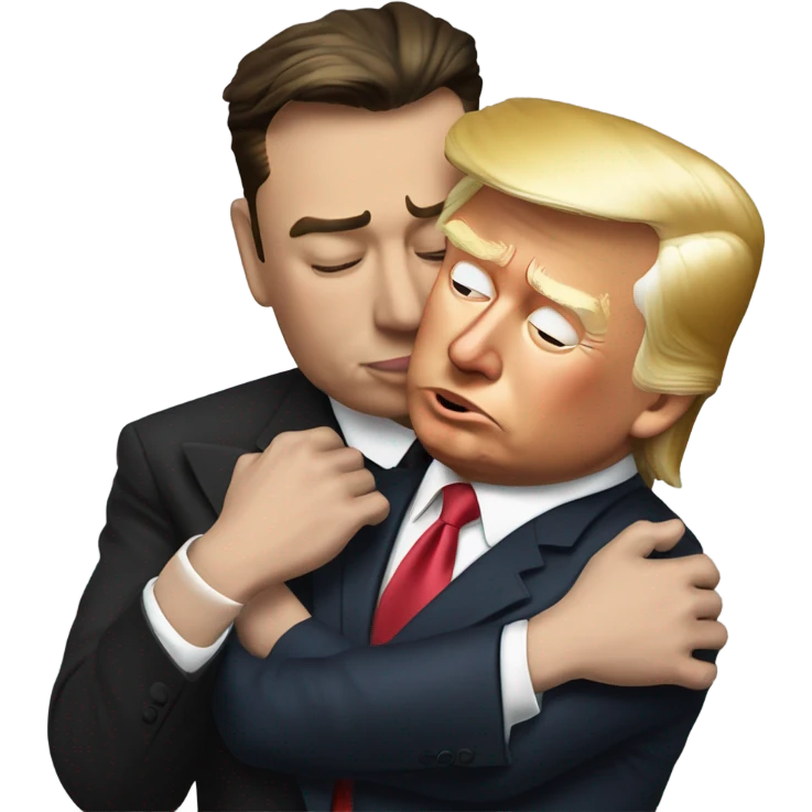 Donald Trump nuzzling the back of Elon musk’s neck emoji