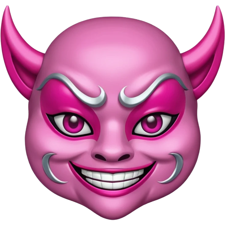 A pink girly oni mask emoji