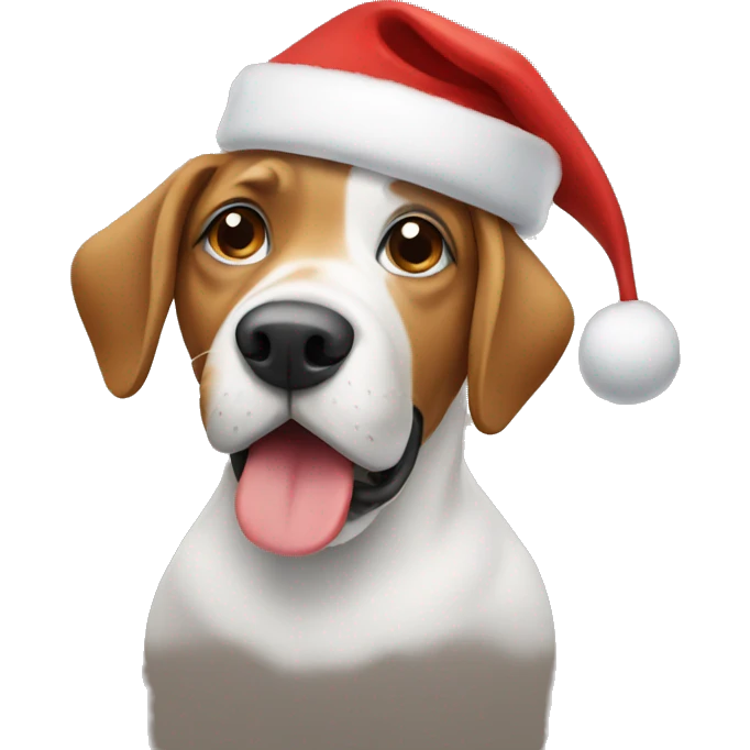 Dog with christmas hat emoji