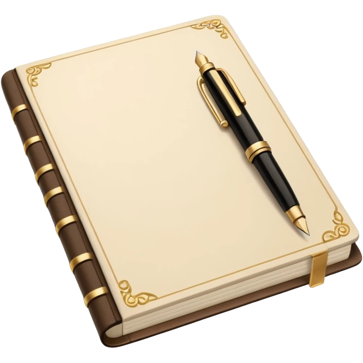 open notebook with fancy “A” on the page emoji
