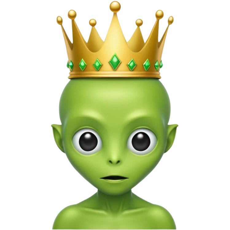green alien with crown emoji