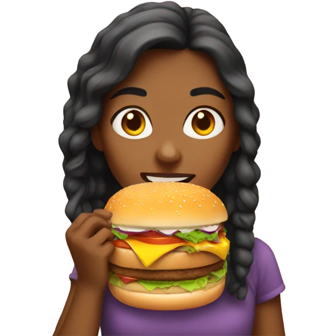 Girl eating burger emoji