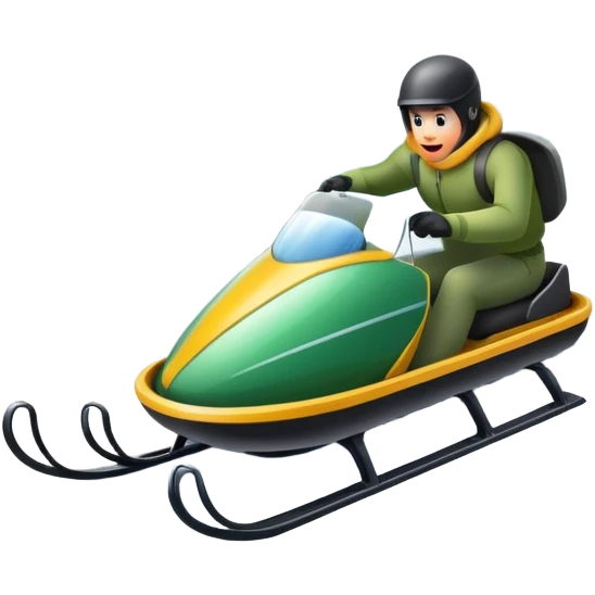 An icon featuring a sleek sled speeding down a snowy hill, with a snowy landscape and pine trees in the background. The motion lines and slight snow spray emphasize the thrill of the ride. Transparent background highlights the excitement and fun of sledding. emoji
