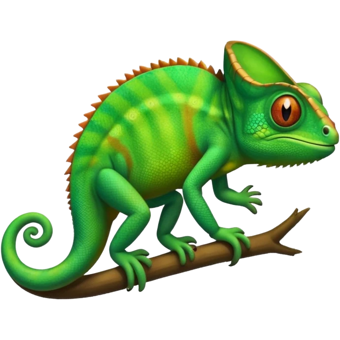 please create an animated color changing emoji that can be used as favicon . the default colour must be green and then its colour must change. the chemeleon should look to the left side. The chemeleon should look happy. The colour of the chemeleon is not changing emoji