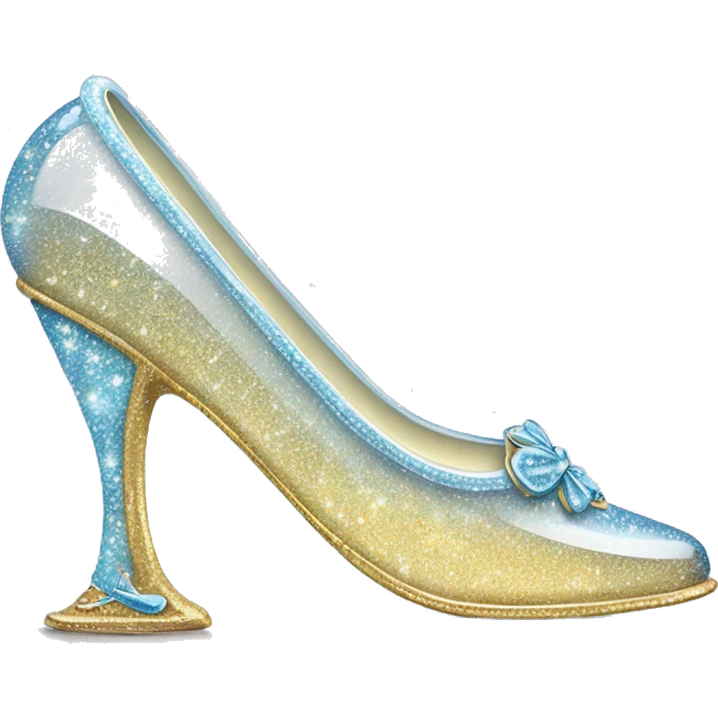 Glittery Cinderella glass slipper  emoji