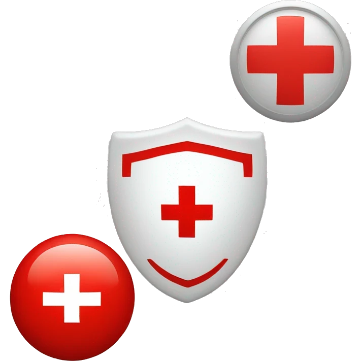 red cross and red shield  emoji
