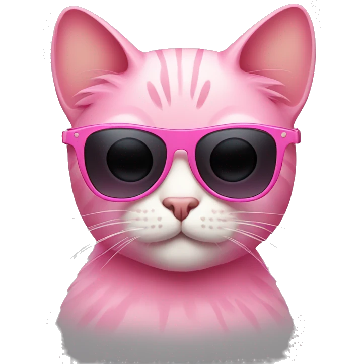 pink cat with sunglasses  emoji