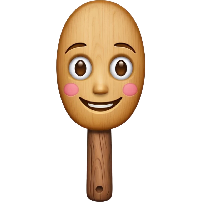 Wooden stick with a face emoji