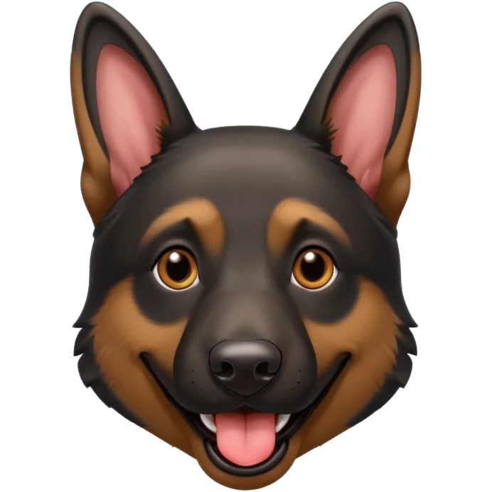 cartoon style dark German Shepherd dog with longer tongue hanging out  emoji