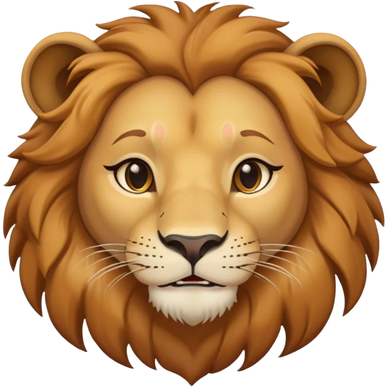 friendly anthropomorphised female lion head and shoulders emoji