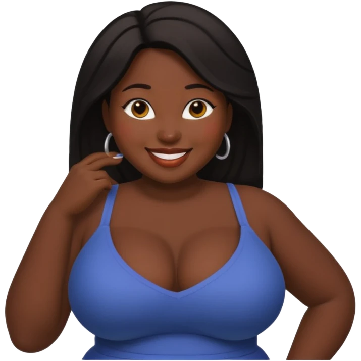 Woman black chunky with big tits emoji