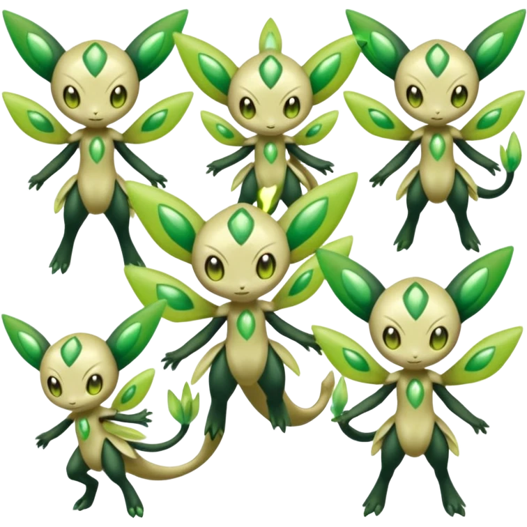 Meloetta-Celebi-Zygarde-Electrike-Fakémon-fusion, full body emoji
