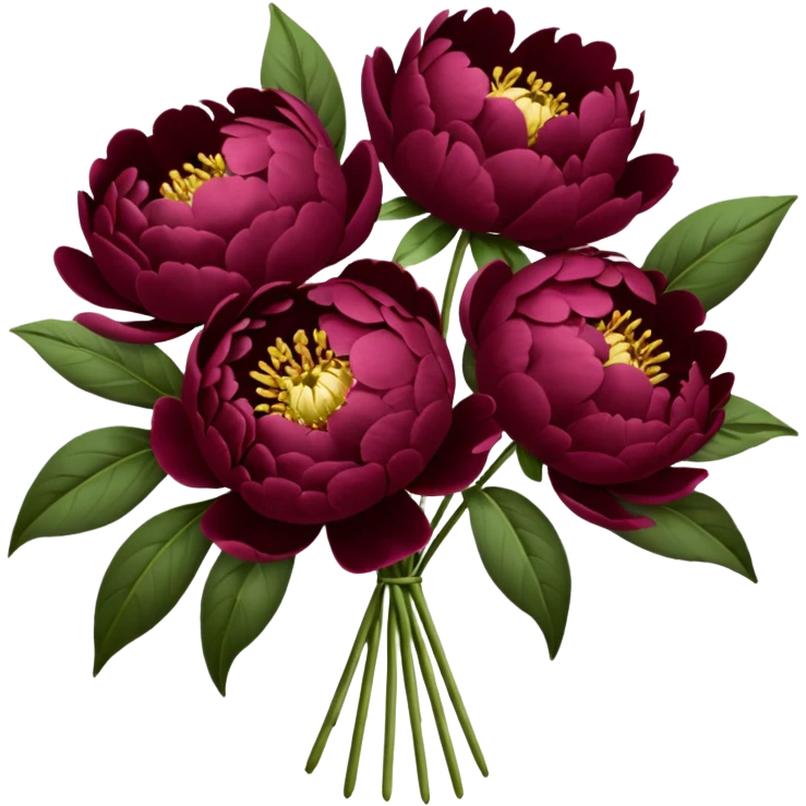 Burgundy peonies bouquet  emoji