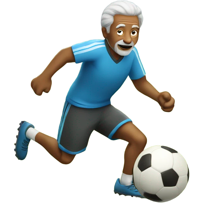 old man playing soccer emoji