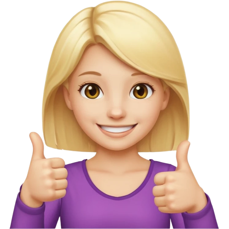 Double thumbs up blonde girl smiling emoji emoji