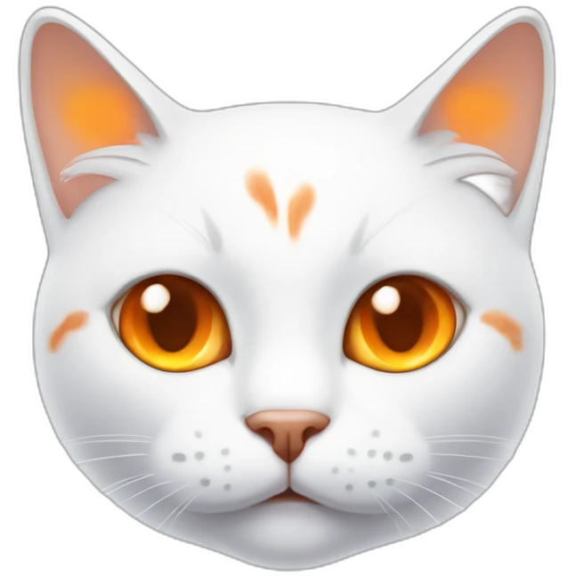 white cat with orange stains in his head emoji