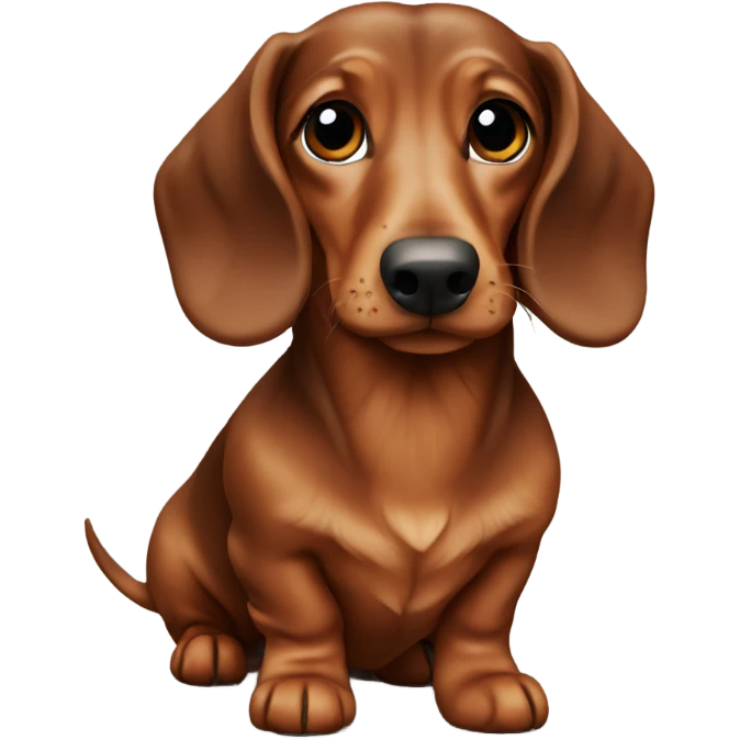 Brown haired dachshund long hair emoji