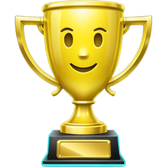   neon yellow icon of a trophy emoji