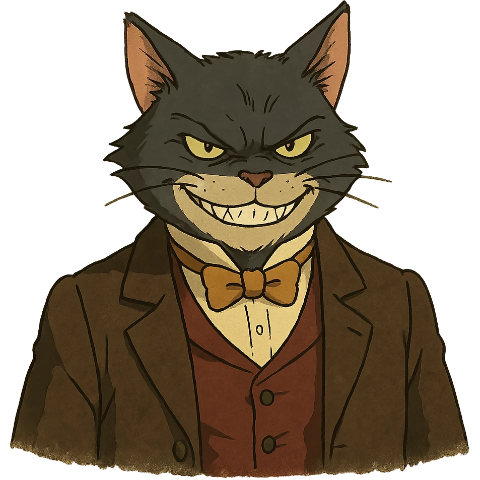 evil British cat emoji