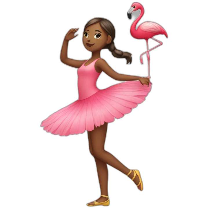 Girl dancing with a flamingo  emoji