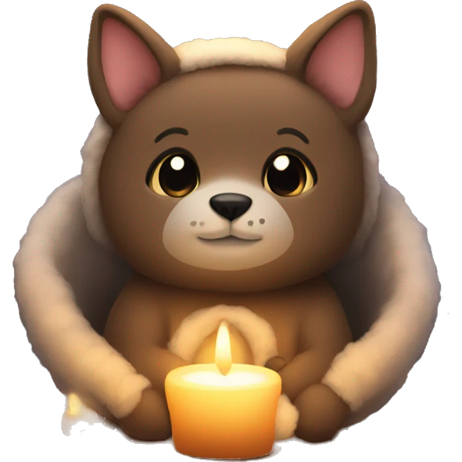 cozy animals by candlelight emoji