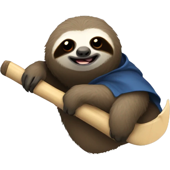 Sloth with a bat emoji